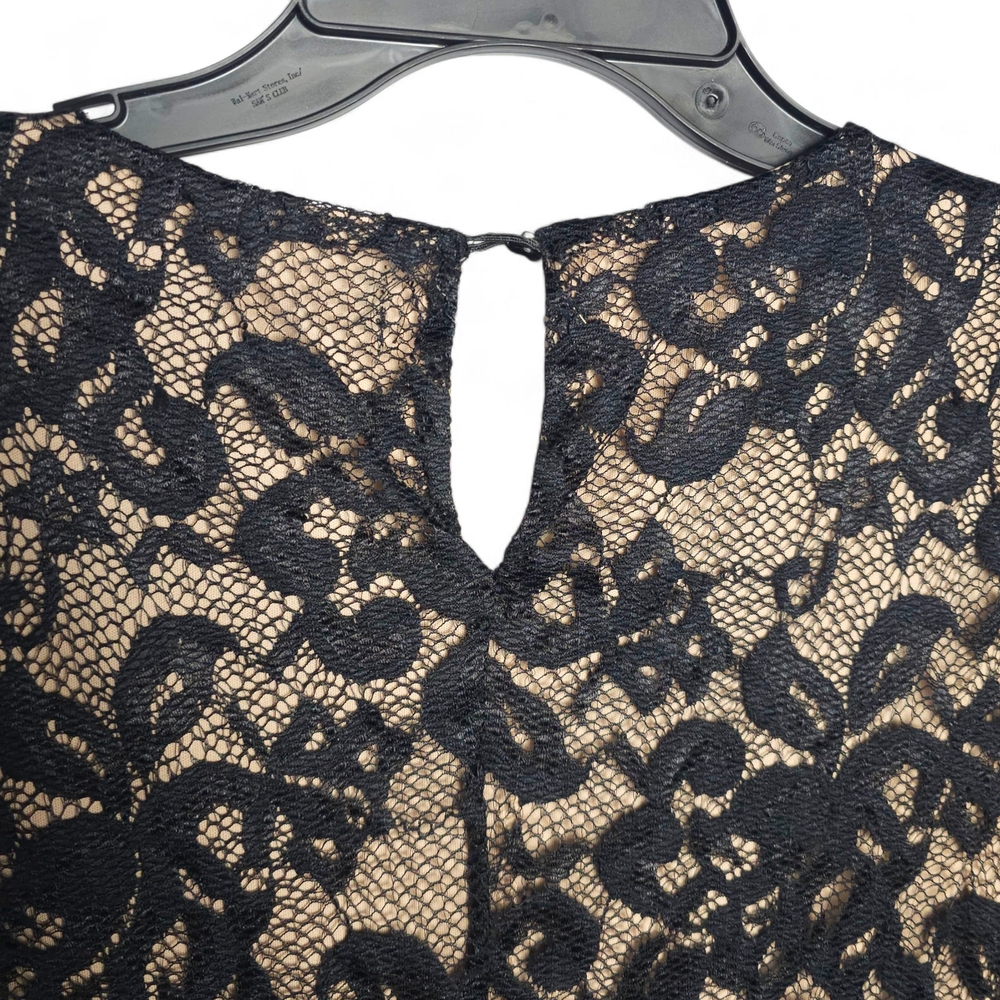 AUW Black and Tan Lace Mini Dress - Picture 4 of 7